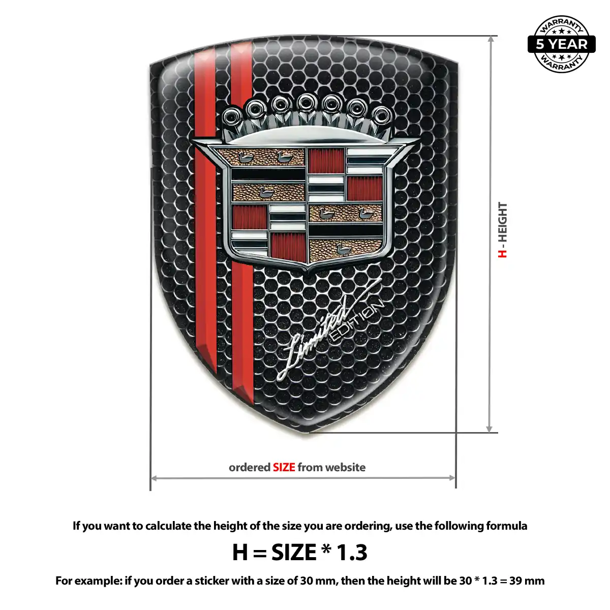 Cadillac Automotive Logo Sticker Outer Style