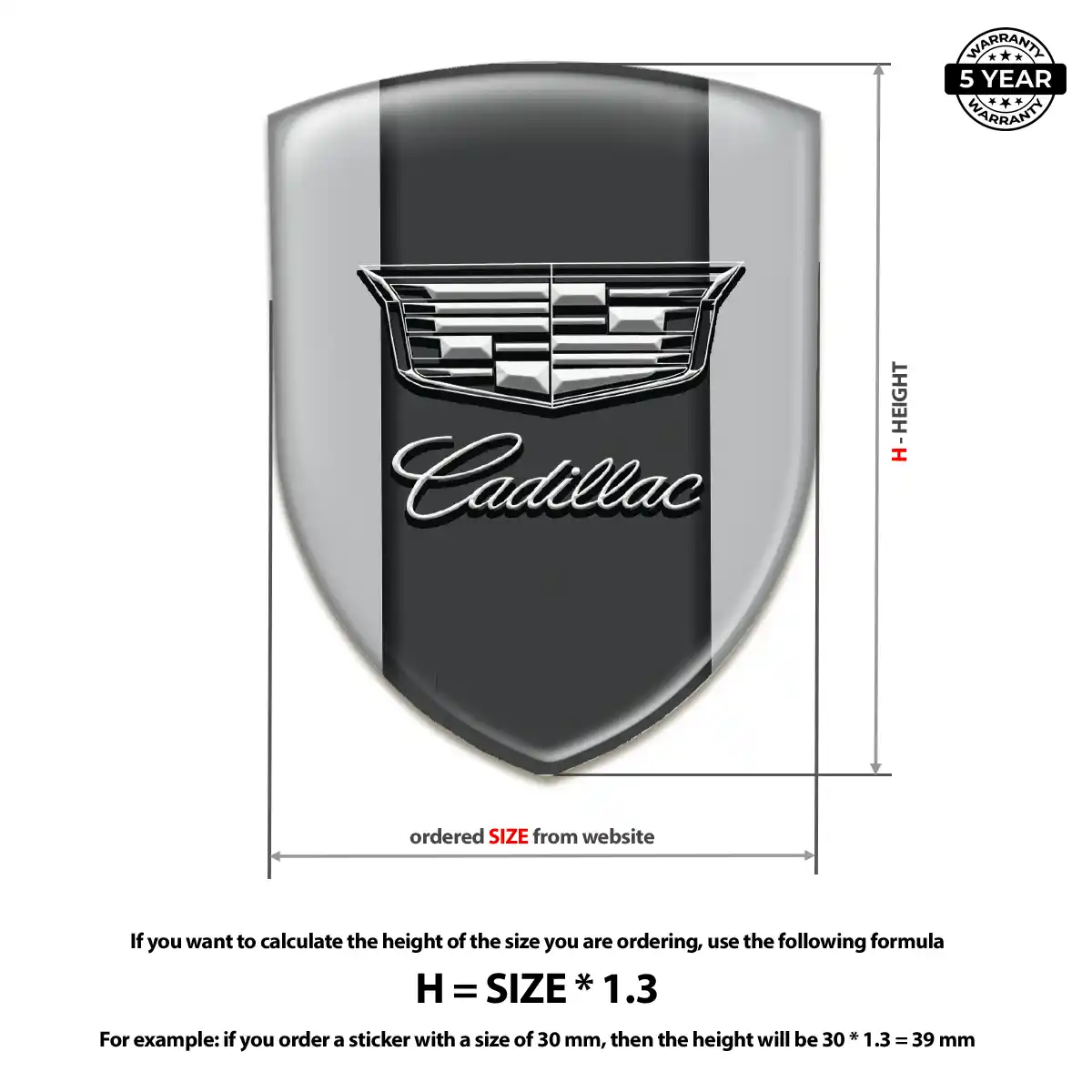 Cadillac Automotive Logo Sticker Premium Dome