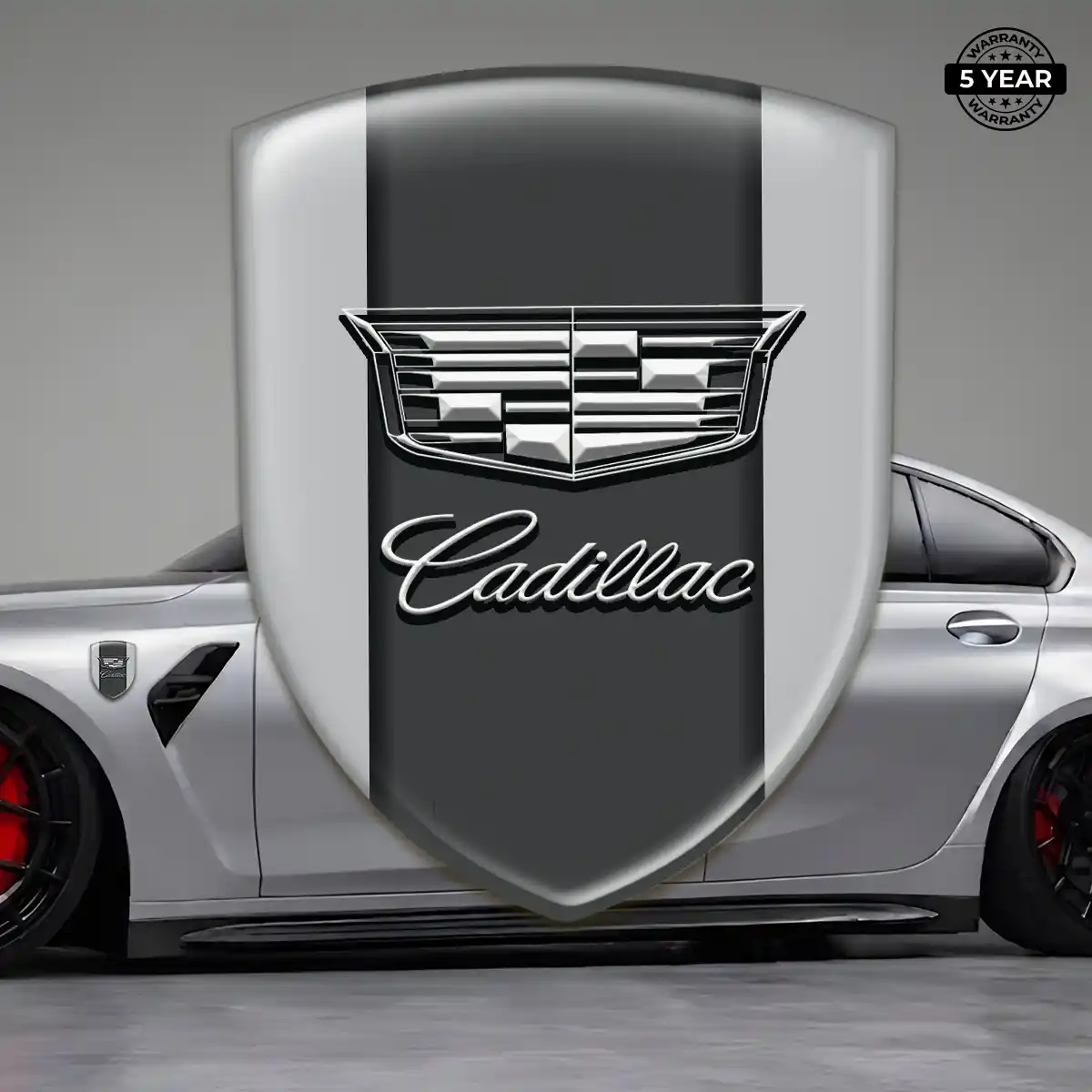 Cadillac Automotive Logo Sticker Premium Dome