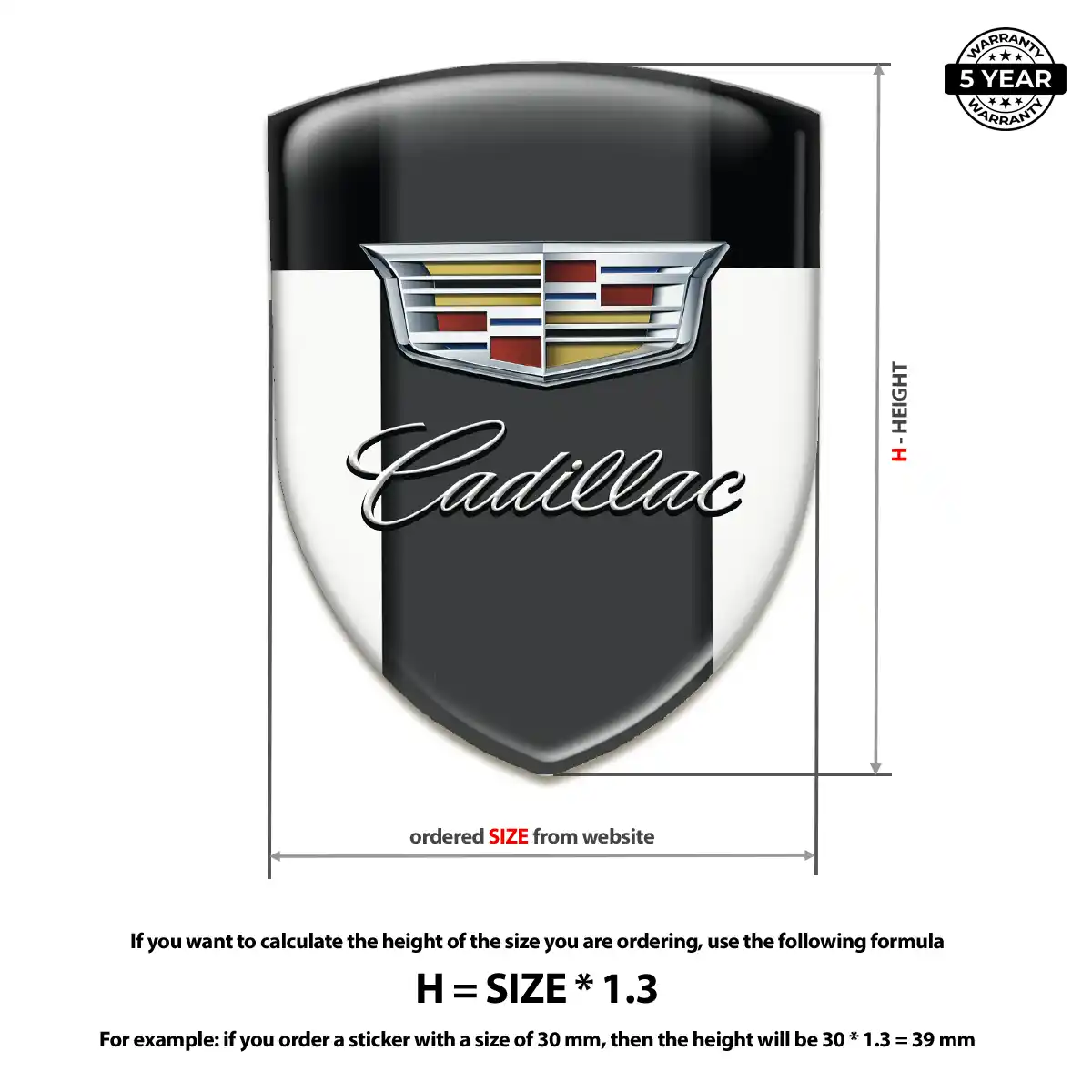 Cadillac Automotive Logo Sticker Prestige Line