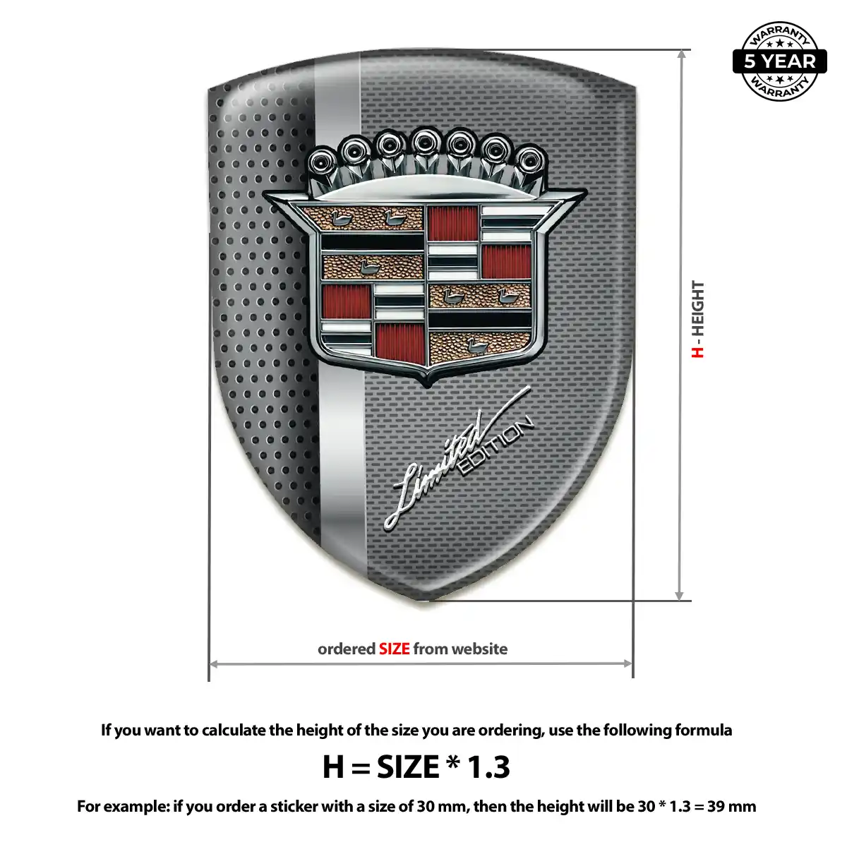 Cadillac Automotive Logo Sticker Resin Elite