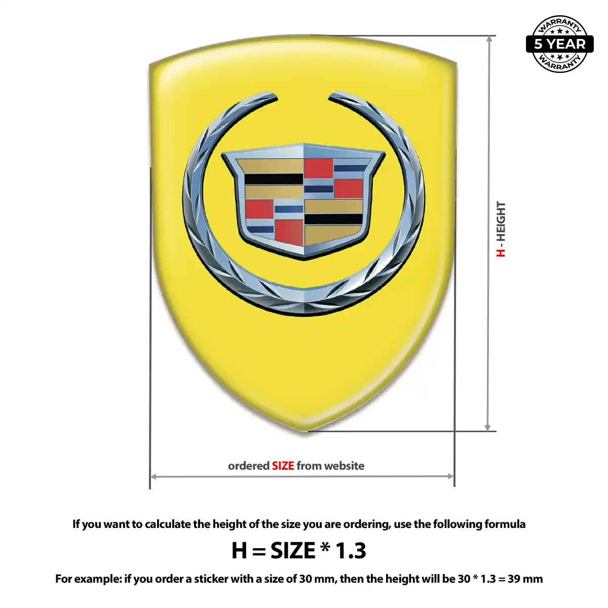 Cadillac Automotive Logo Sticker Signature Edition