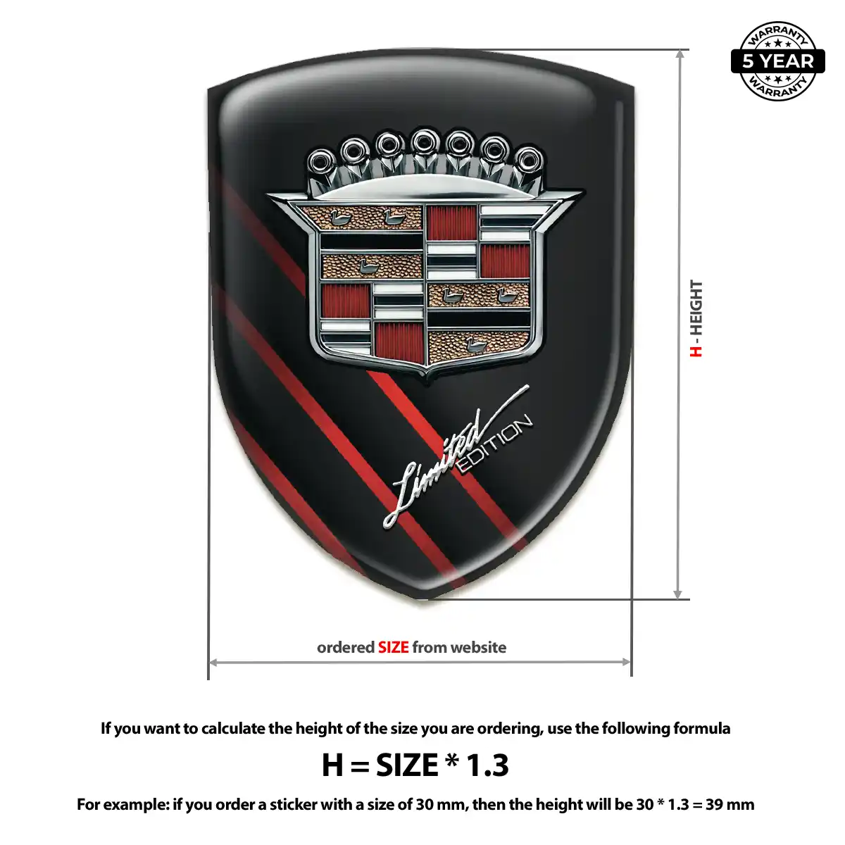 Cadillac Automotive Logo Sticker Street Tuning