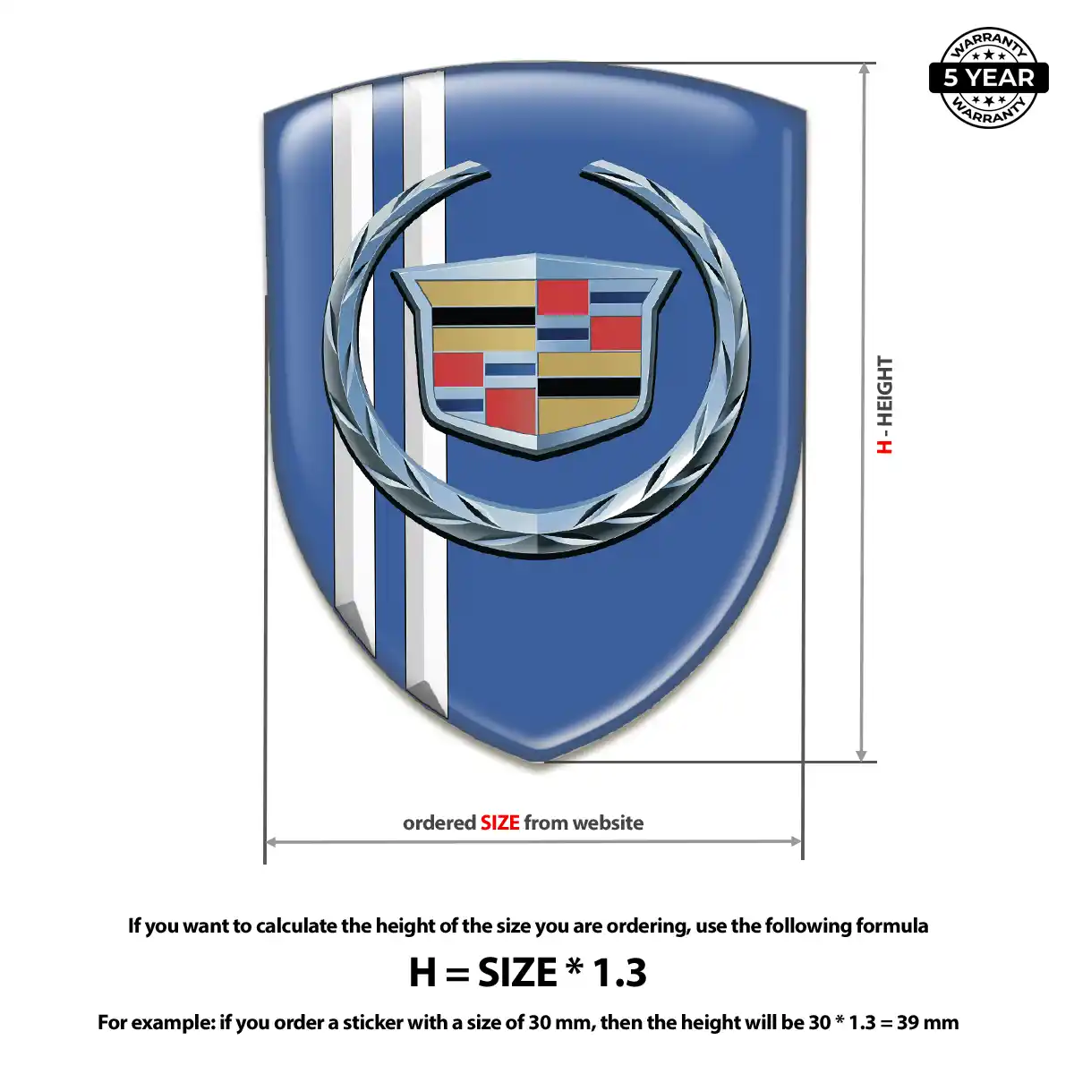 Cadillac Automotive Logo Sticker Vortex Series