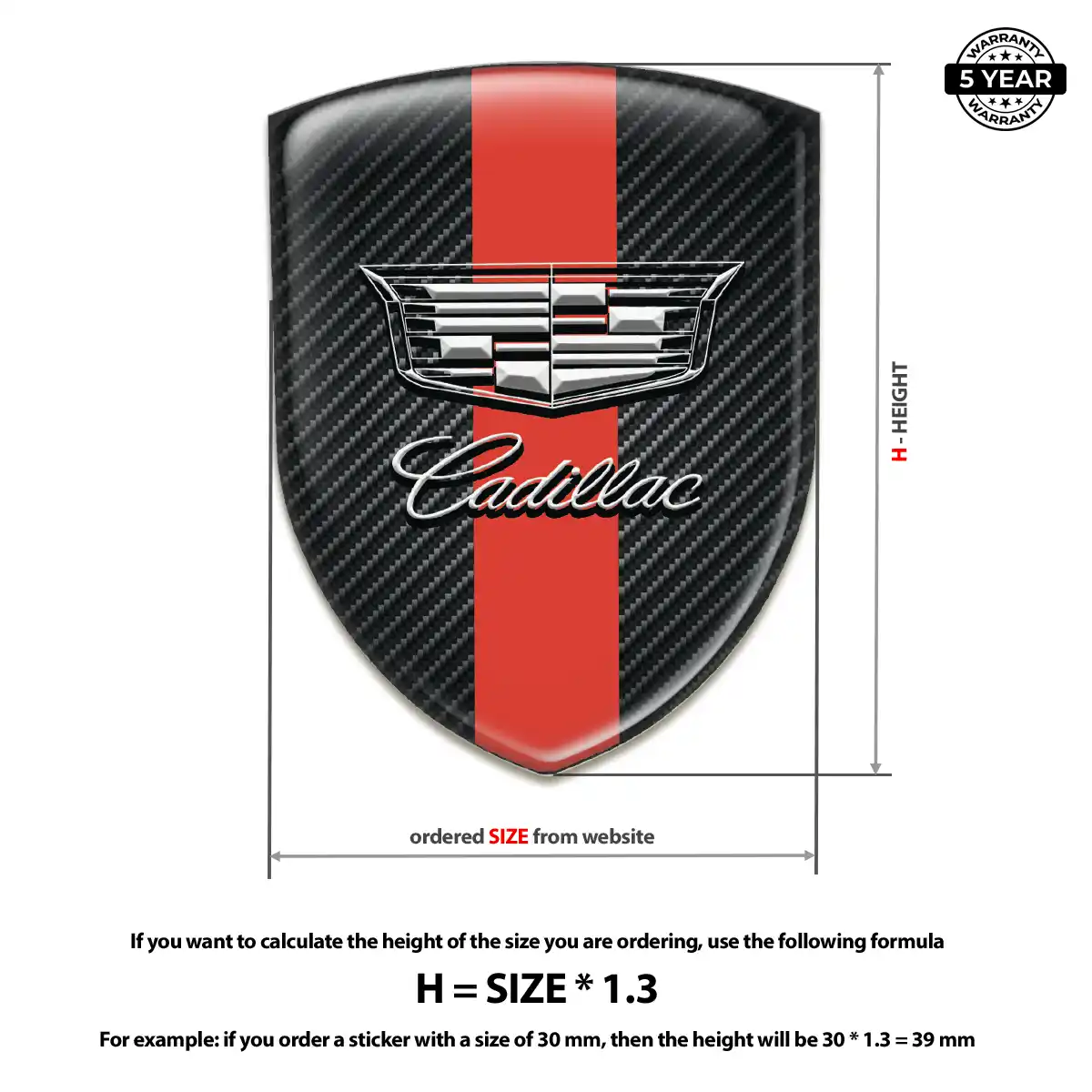 Cadillac Automotive Resin Decal Branded Line
