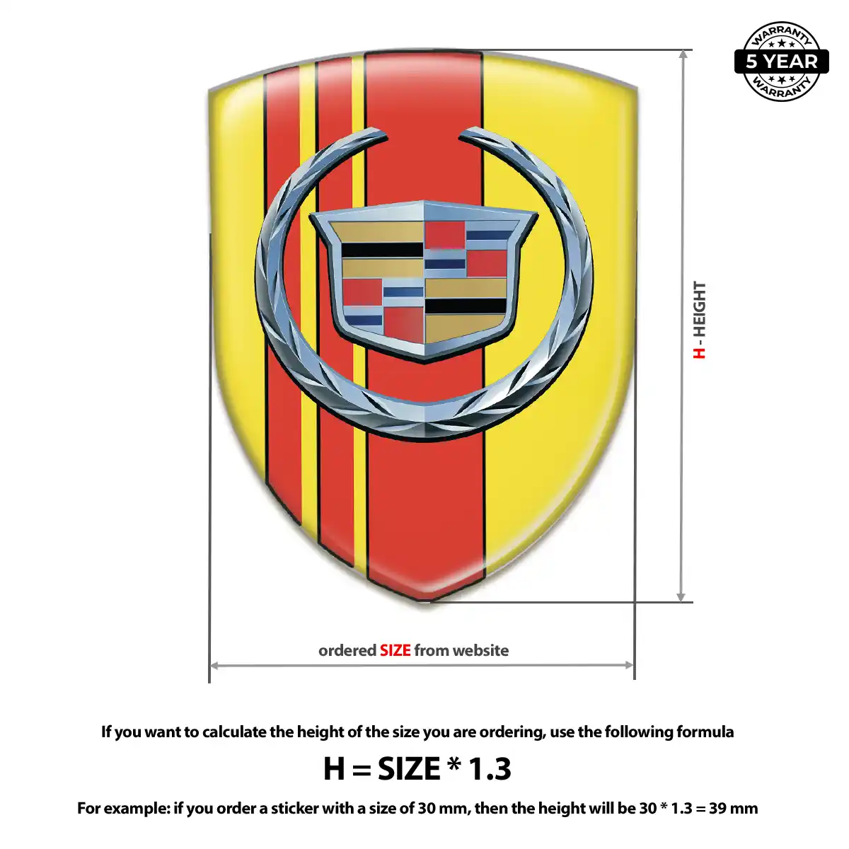 Cadillac Automotive Resin Decal Cabin Style