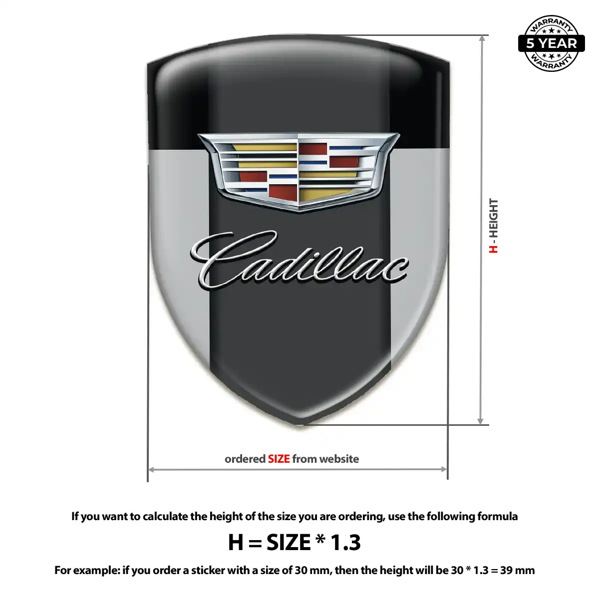 Cadillac Automotive Resin Decal Deluxe Edition