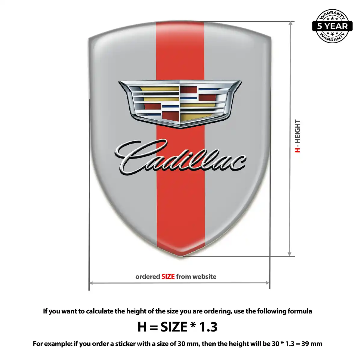 Cadillac Automotive Resin Decal Elite Finish