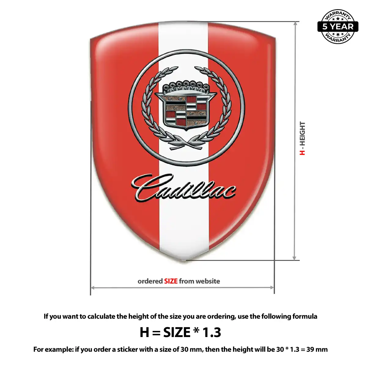 Cadillac Automotive Resin Decal Exterior Luxe
