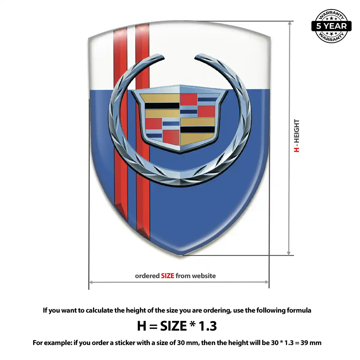 Cadillac Automotive Resin Decal Interior Luxe