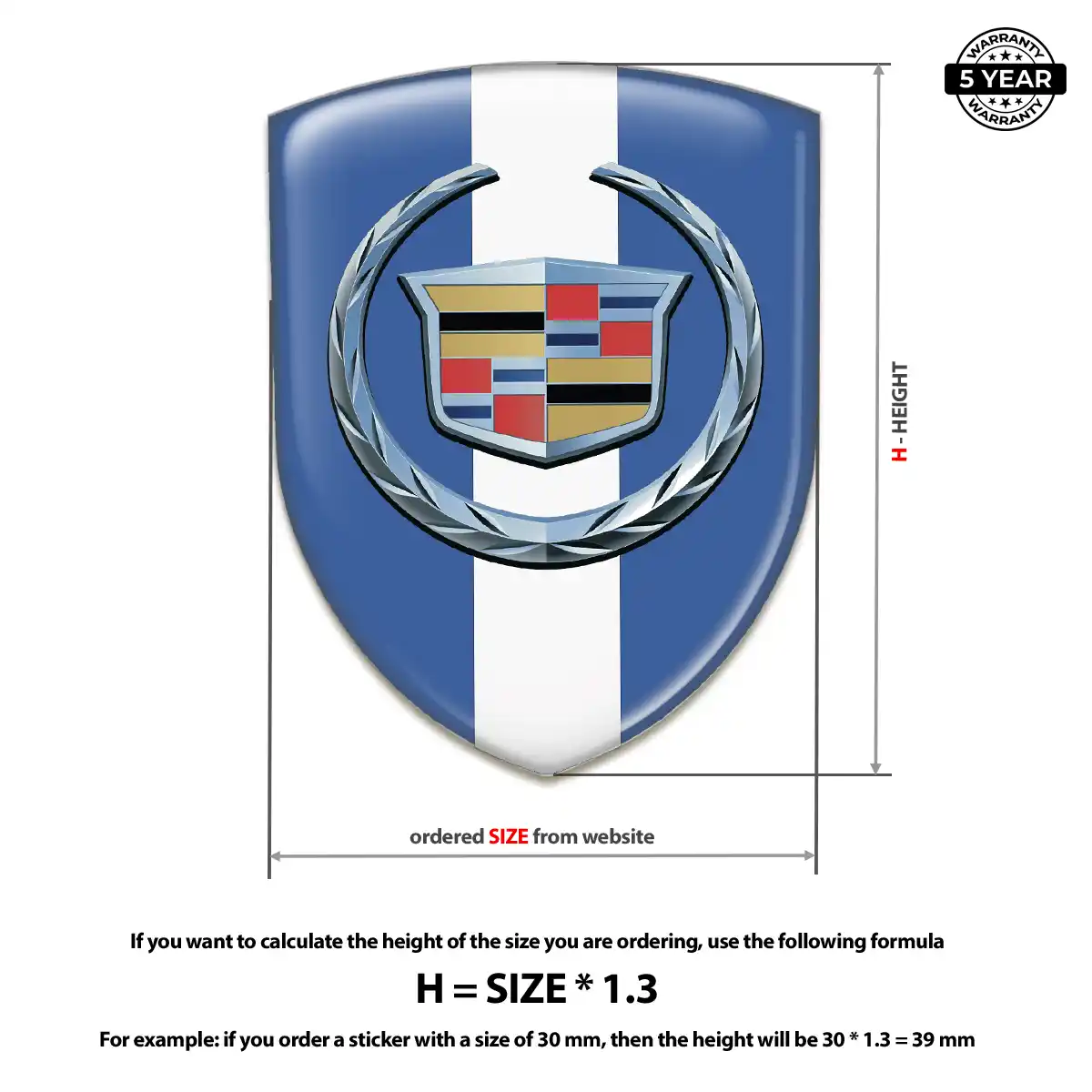 Cadillac Automotive Resin Decal Outer Style