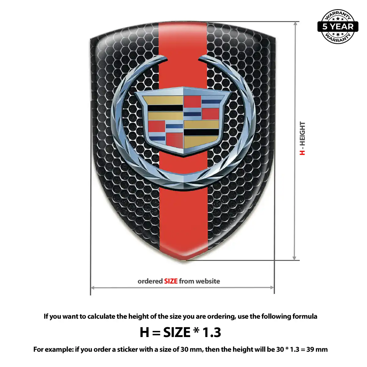 Cadillac Automotive Resin Decal Performance Style