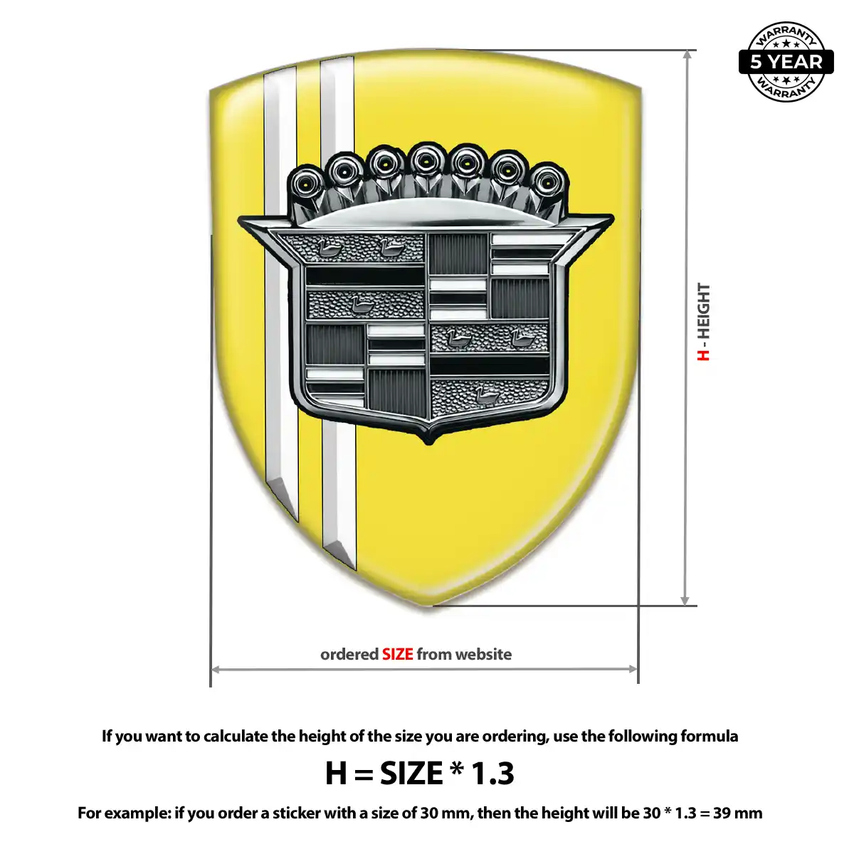 Cadillac Automotive Resin Decal Resin Luxe