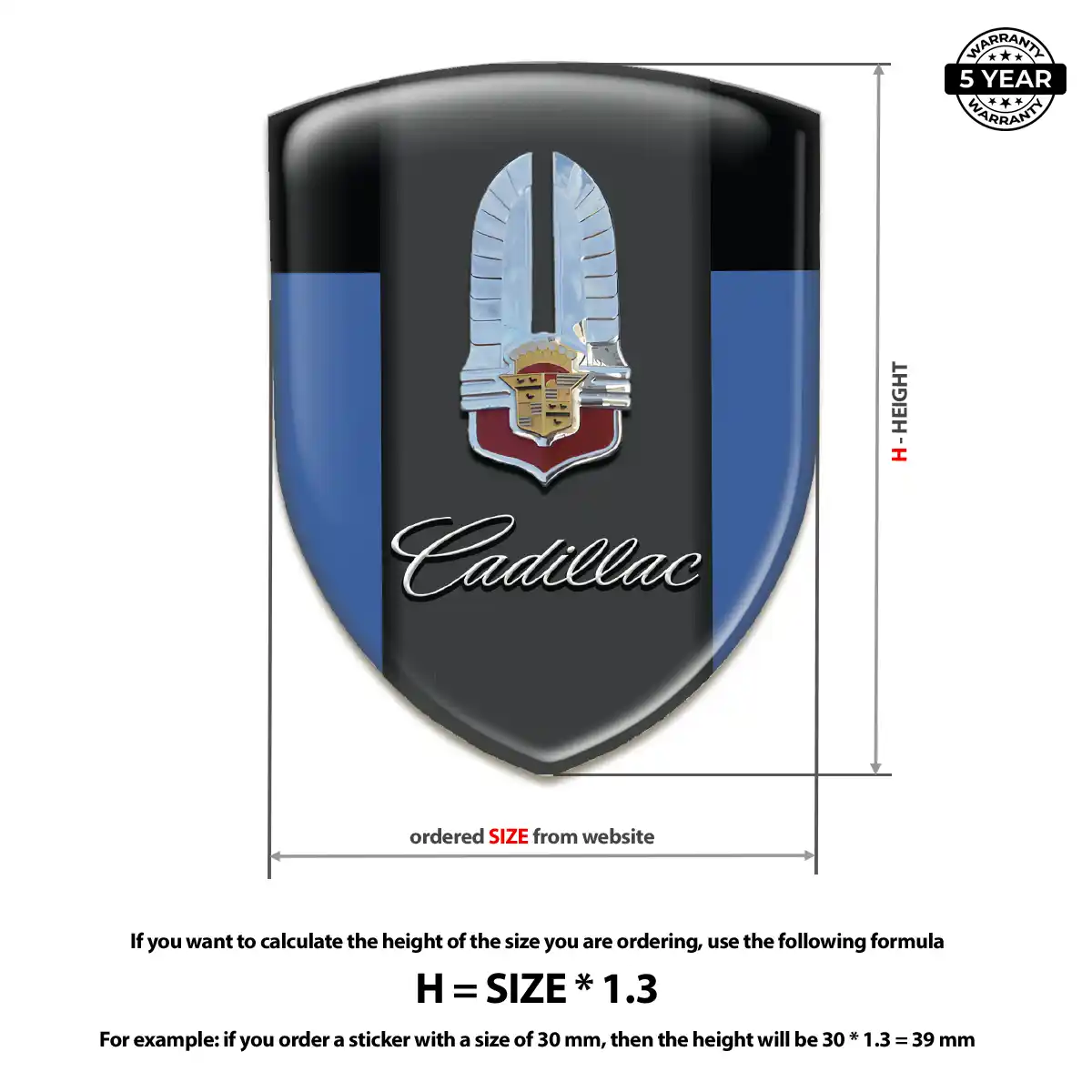 Cadillac Automotive Resin Decal Signature Grade