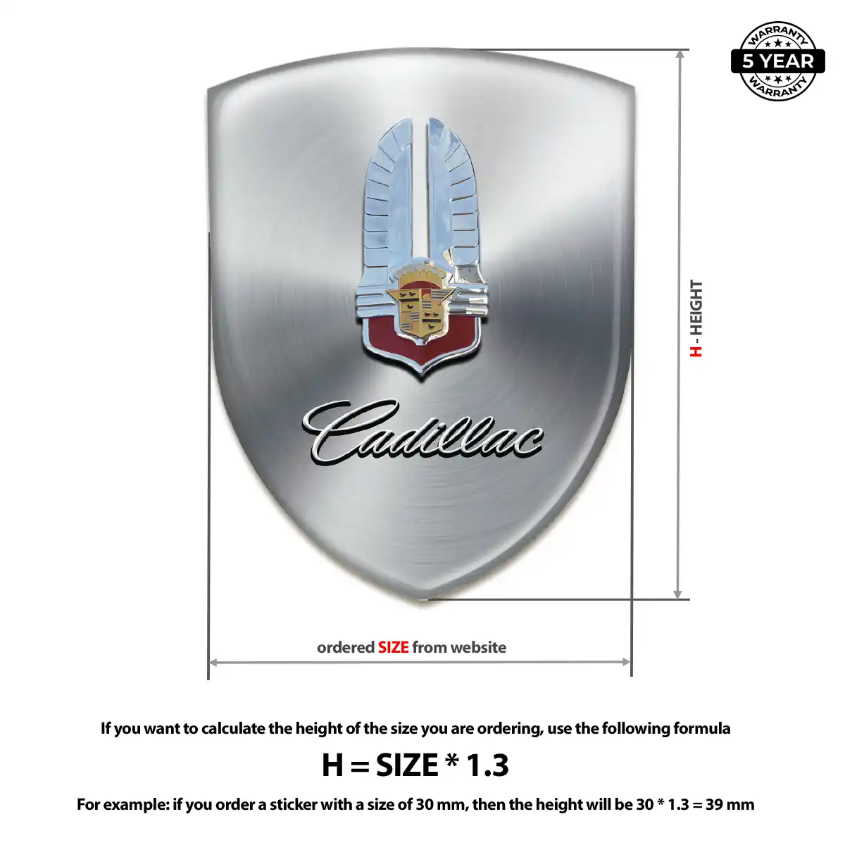 Cadillac Automotive Resin Decal Vortex Elite