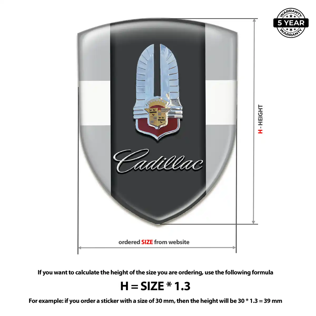 Cadillac Car Badge Sticker Elite Edition