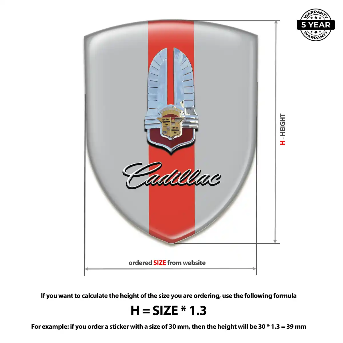Cadillac Car Badge Sticker Noble Edition
