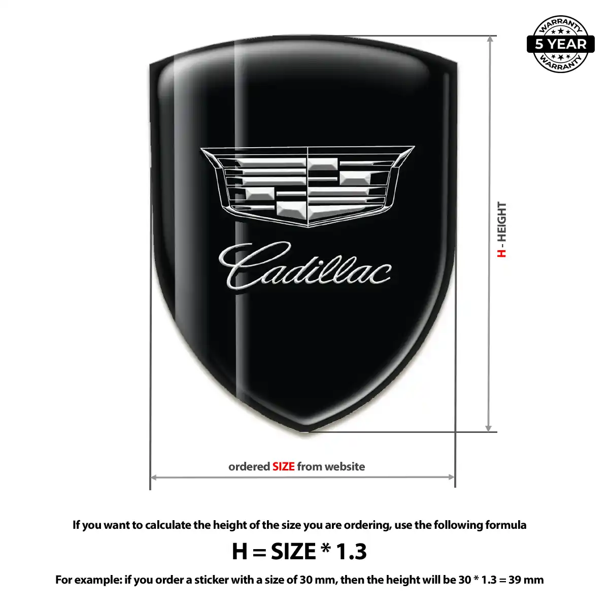 Cadillac Car Badge Sticker Outer Style