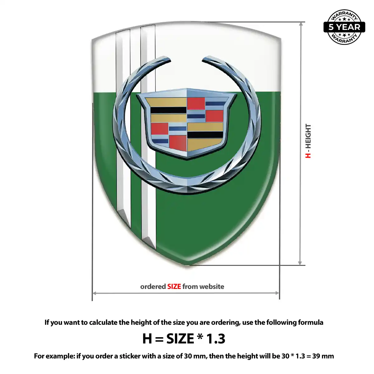 Cadillac Car Badge Sticker Prestige Line
