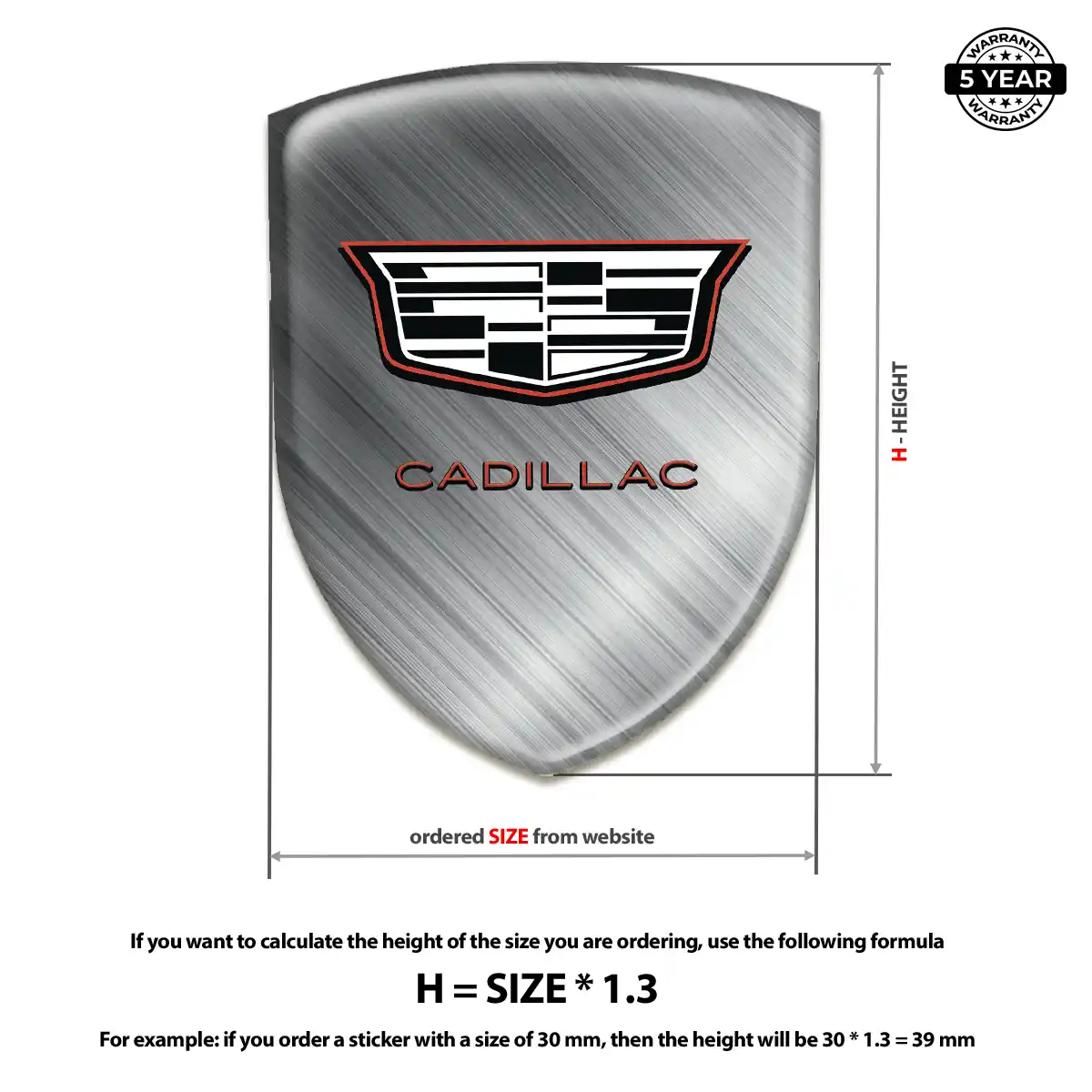 Cadillac Car Badge Sticker Refined Design