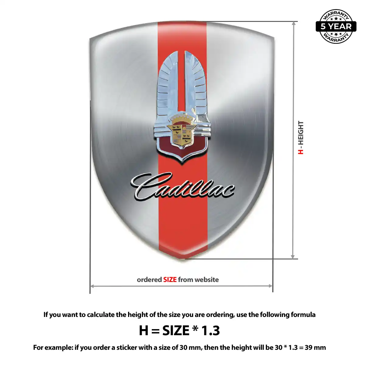 Cadillac Car Badge Sticker Resin Elite