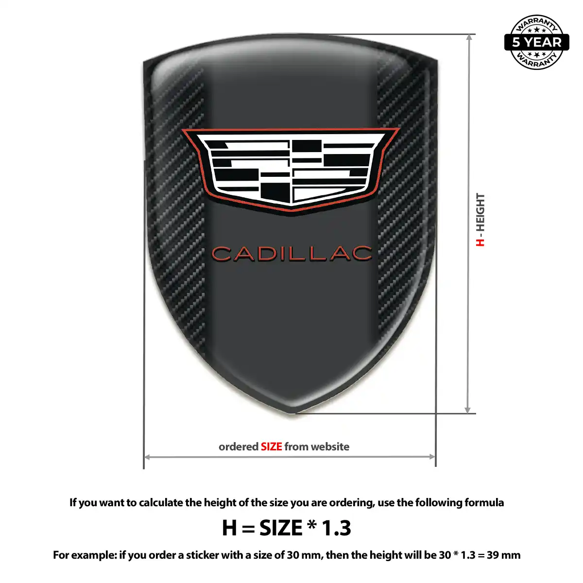 Cadillac Car Badge Sticker Signature Edition