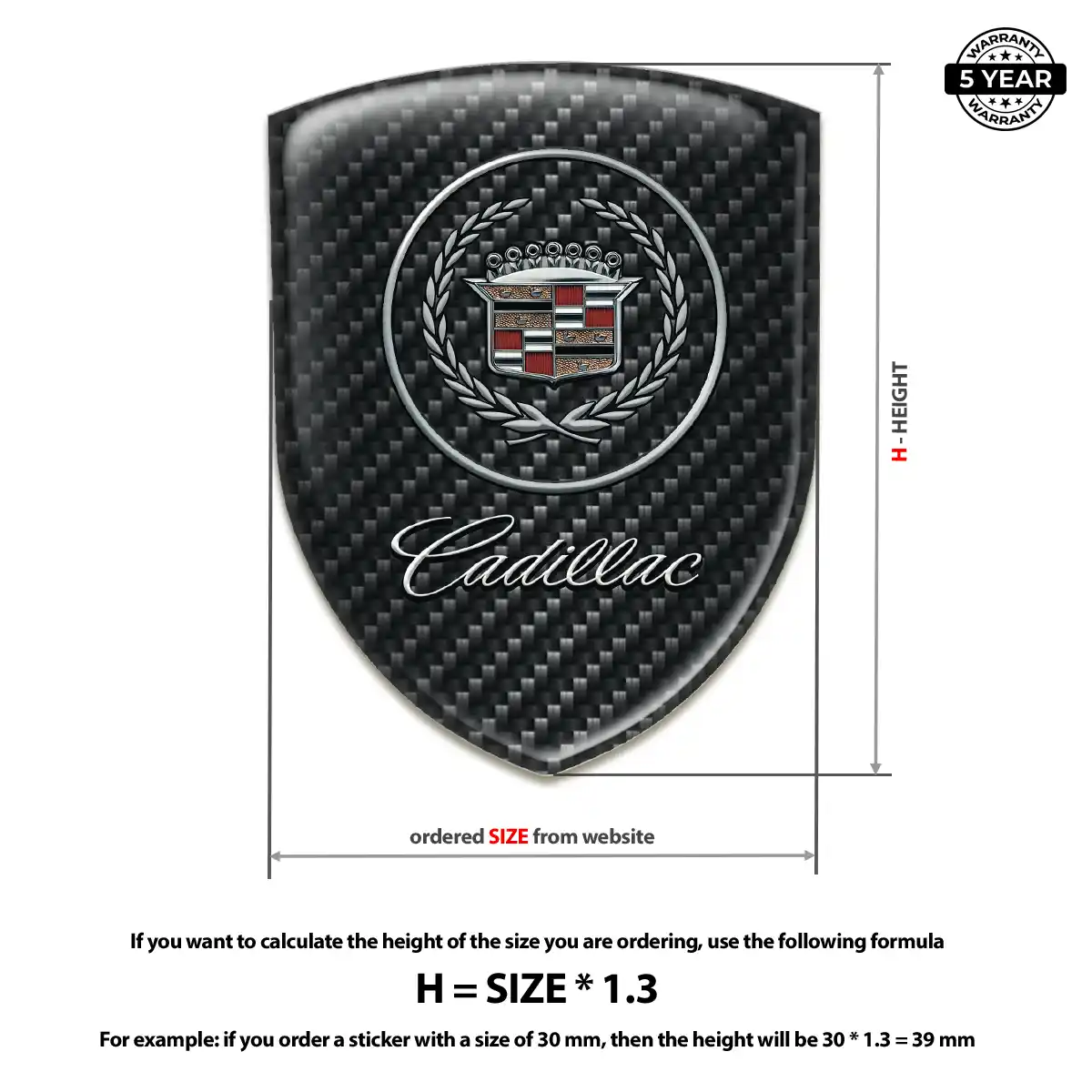 Cadillac Car Badge Sticker Sleek Style