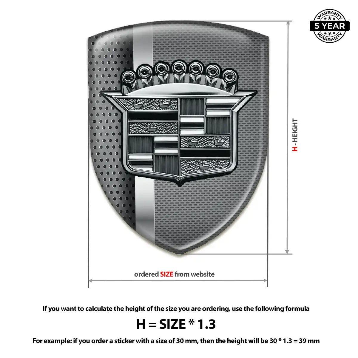 Cadillac Car Badge Sticker Sport Tuning