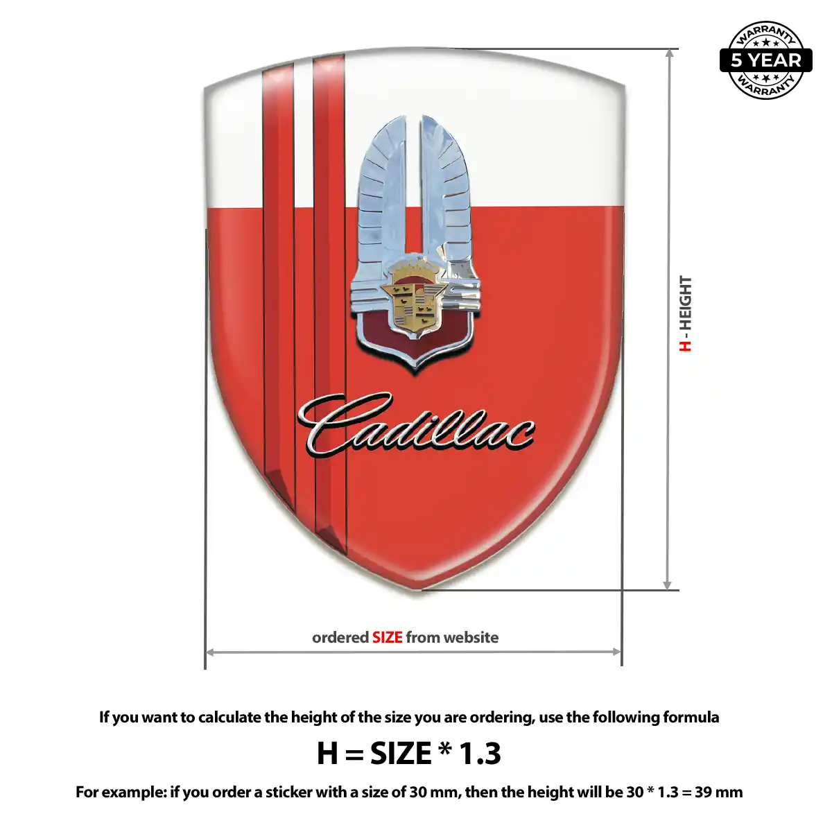 Cadillac Car Badge Sticker Superior Craft