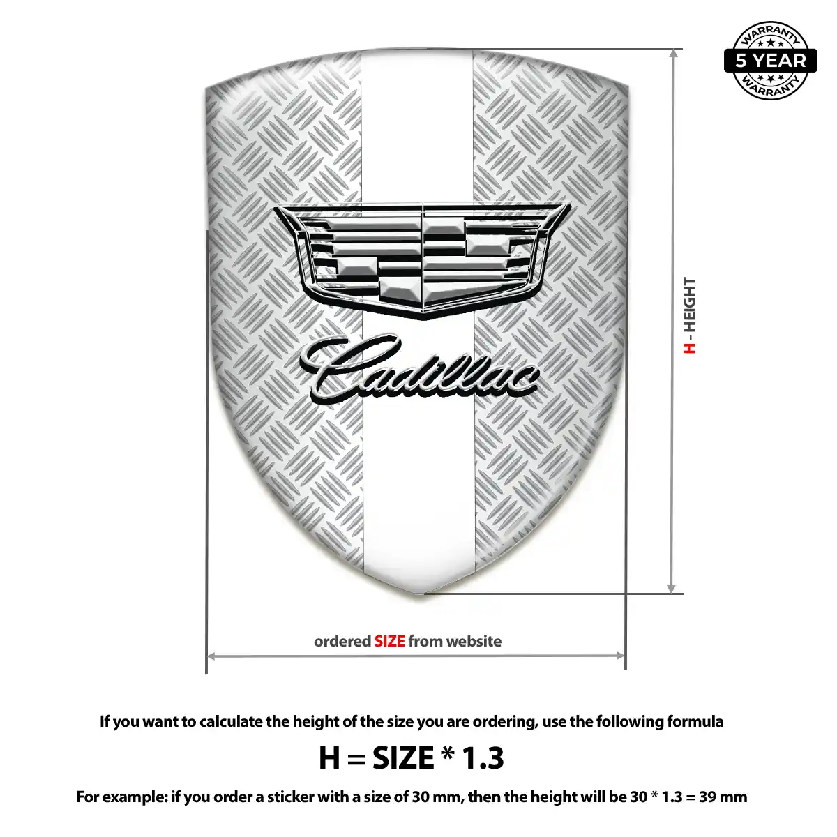 Cadillac Car Emblem Decal Branded Line
