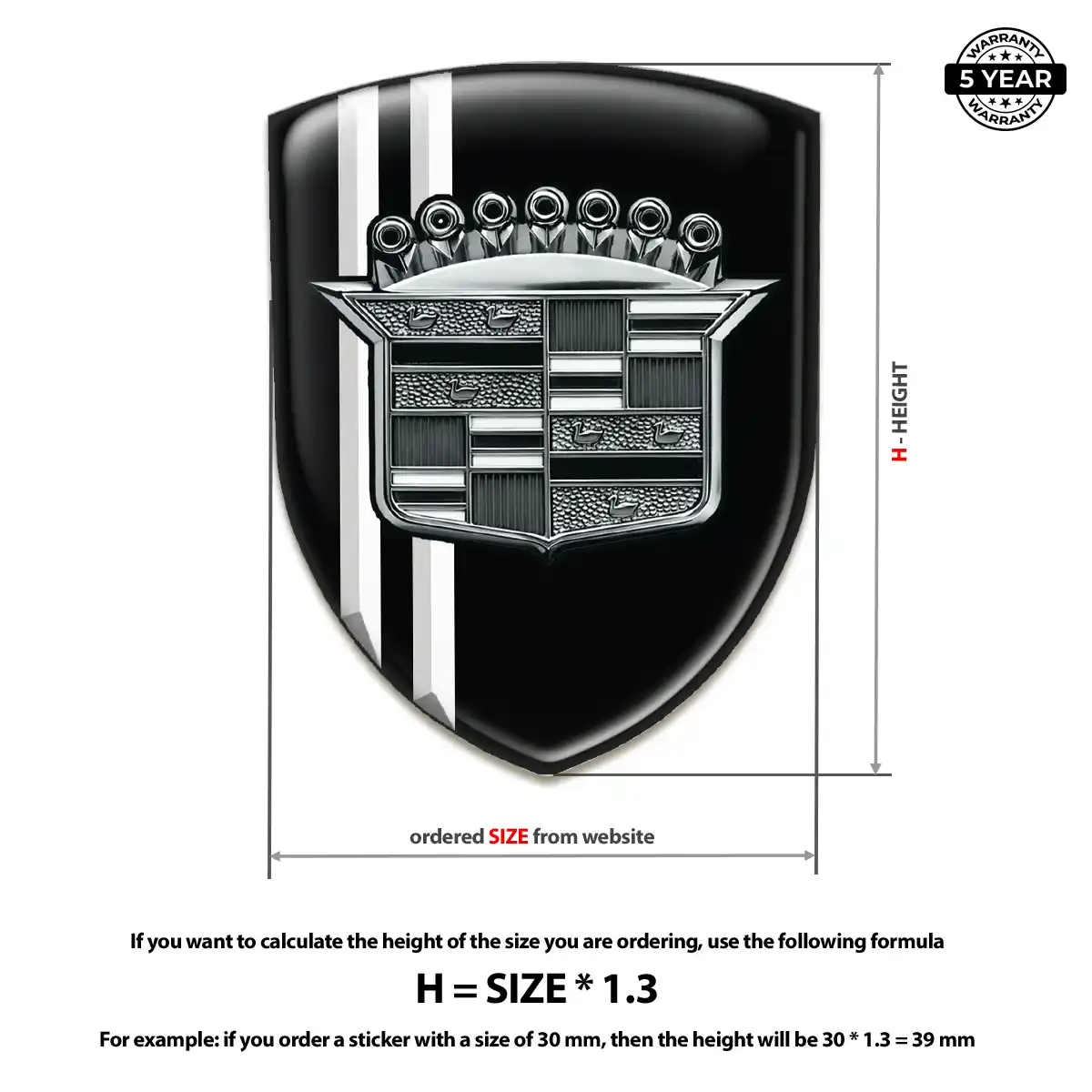 Cadillac Car Emblem Decal Cabin Style
