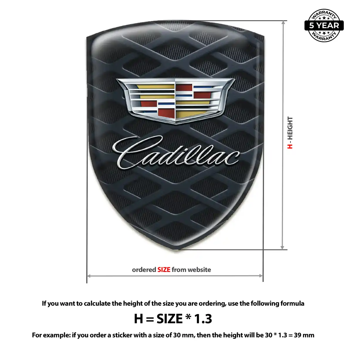 Cadillac Car Emblem Decal Elite Edition