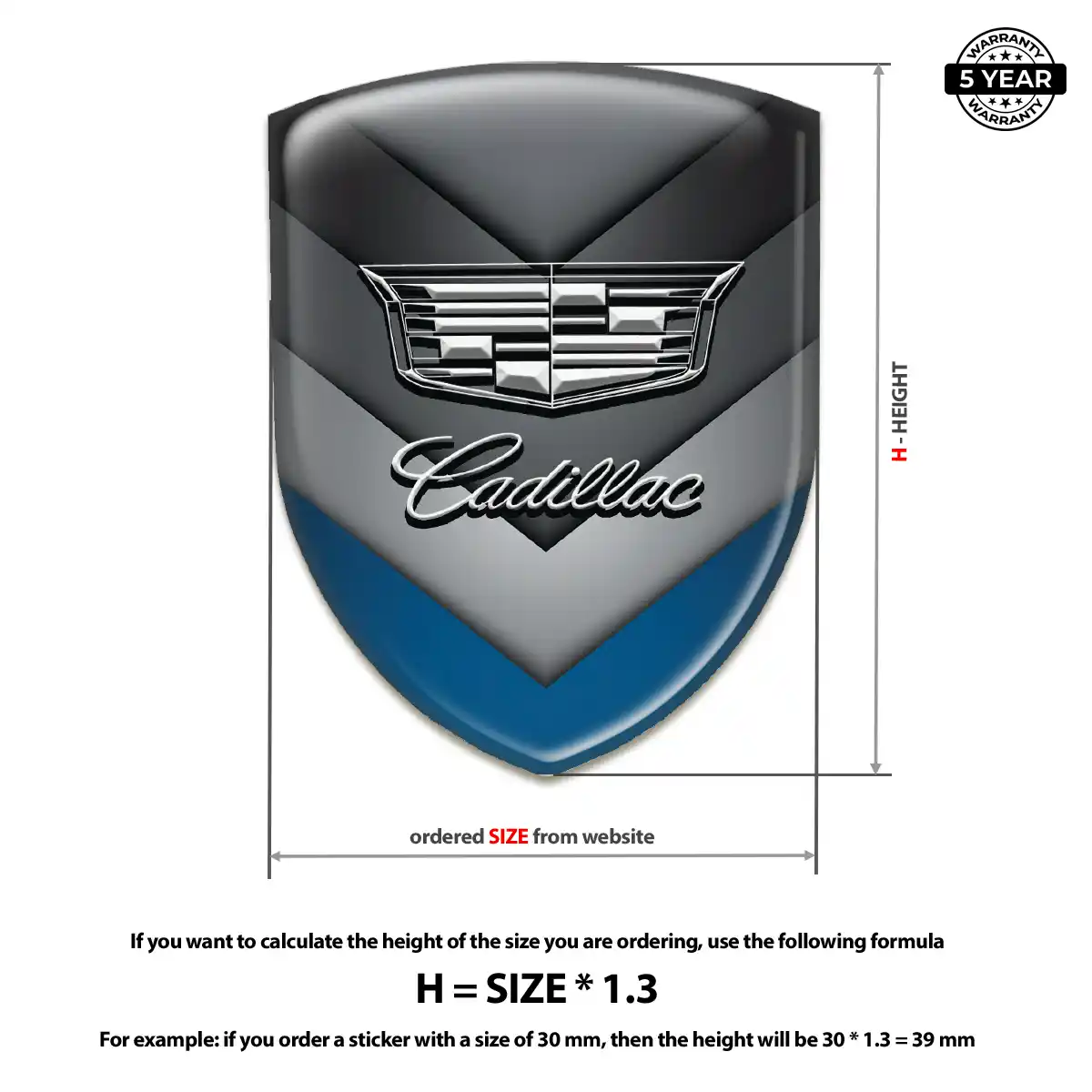 Cadillac Car Emblem Decal Opulent Line