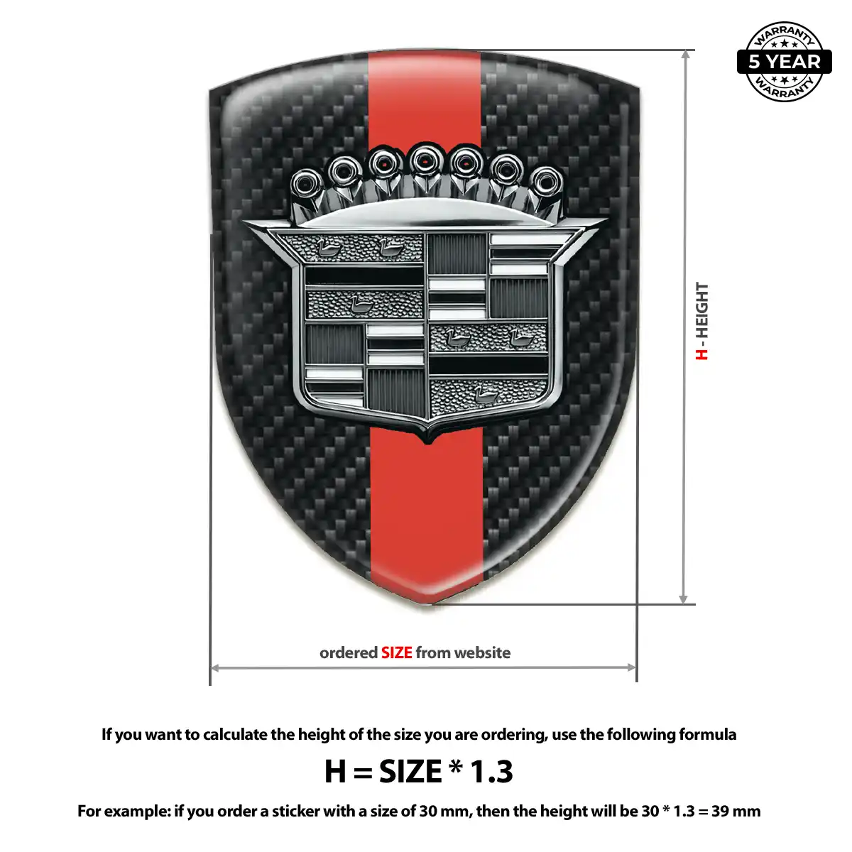 Cadillac Car Emblem Decal Outer Style