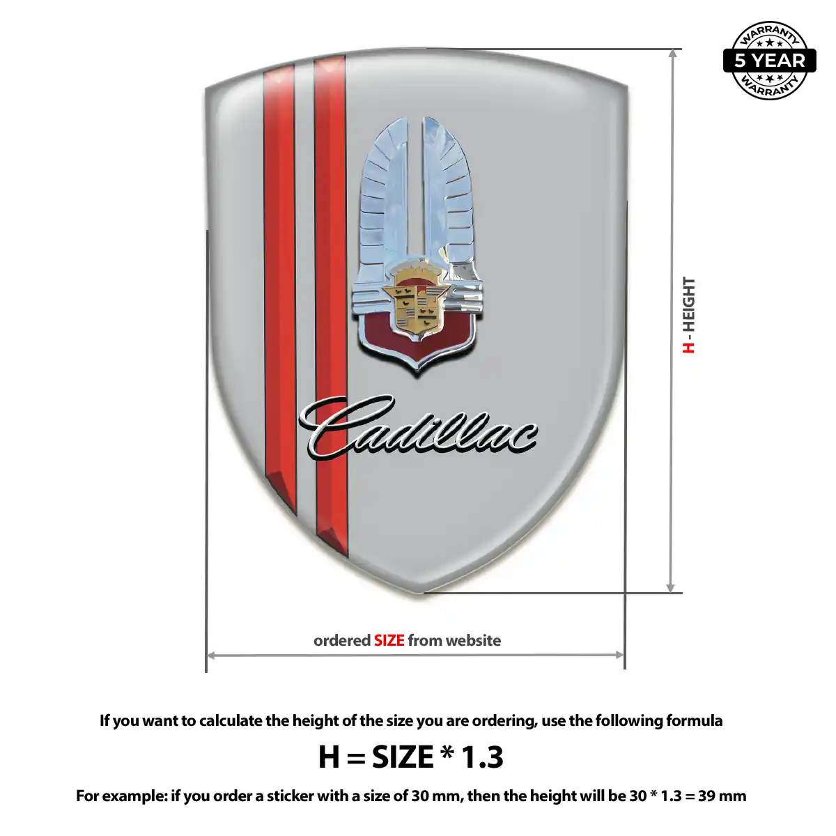 Cadillac Car Emblem Decal Prestige Line