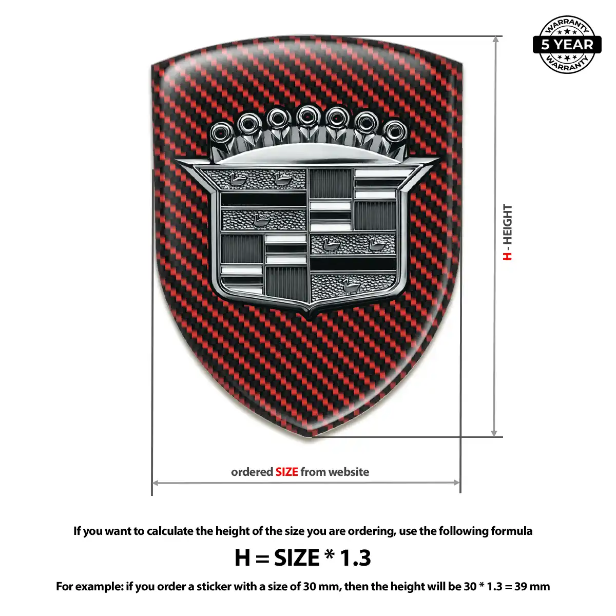 Cadillac Car Emblem Decal Resin Luxe