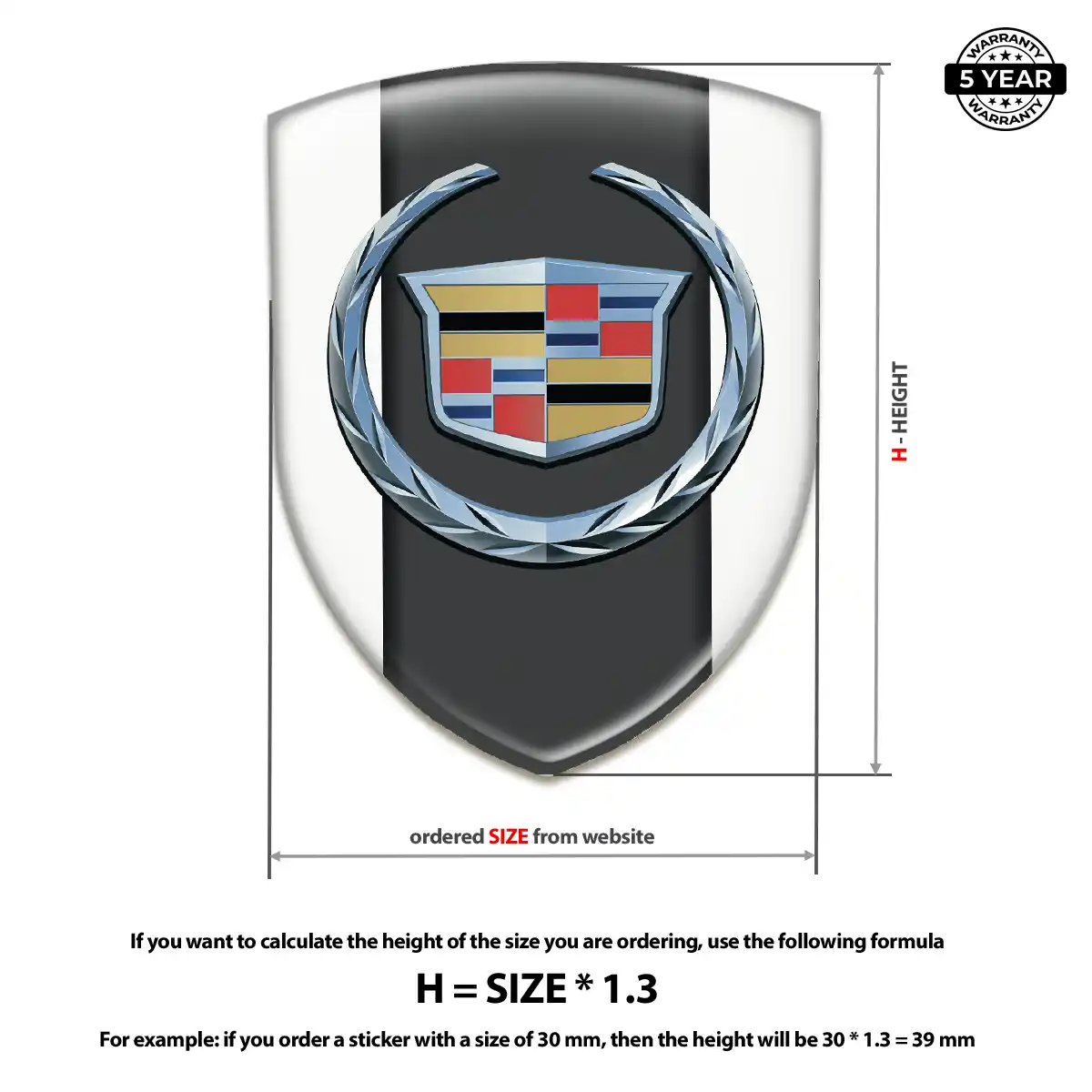 Cadillac Car Emblem Decal Vortex Elite