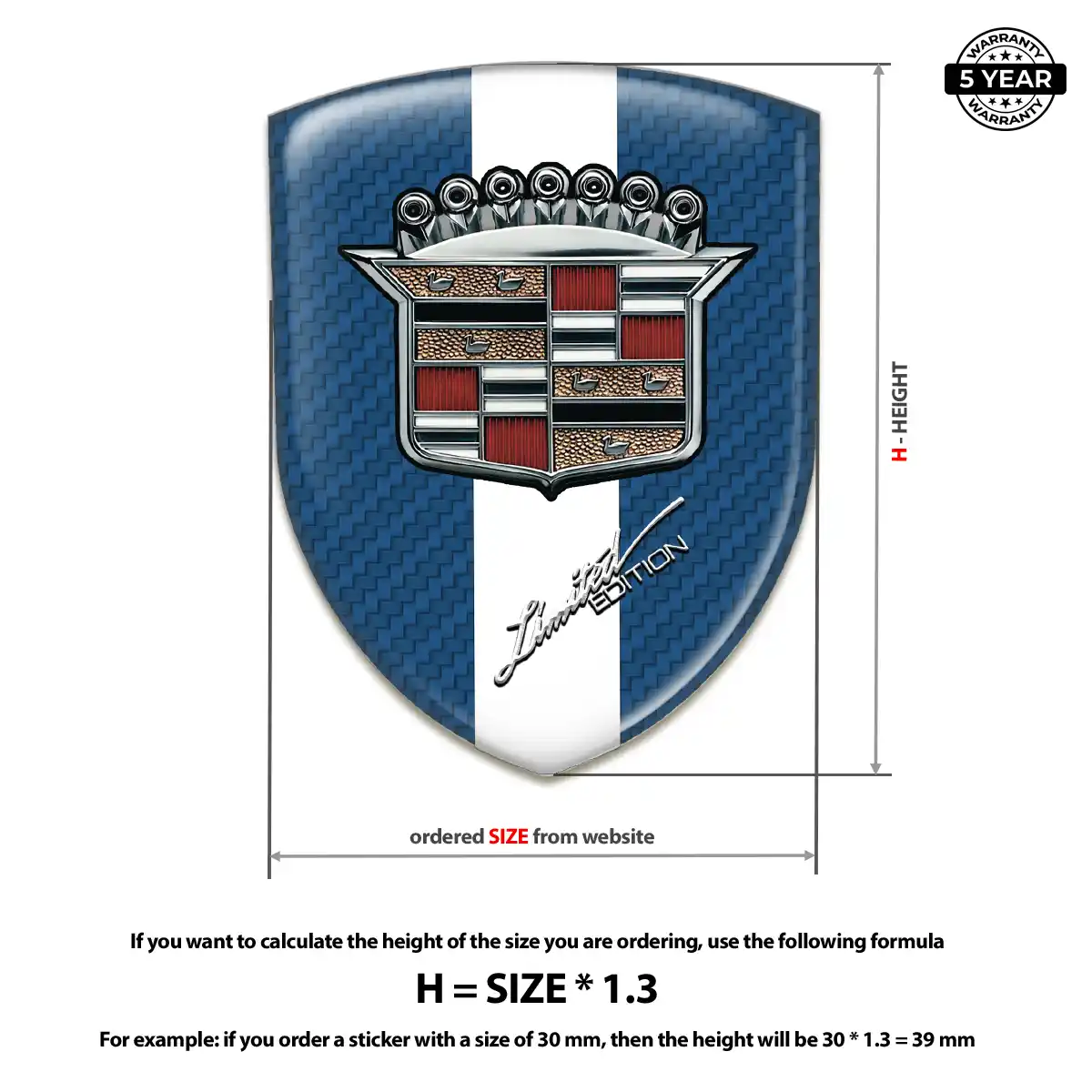 Cadillac Car Emblem Overlay Branded Line