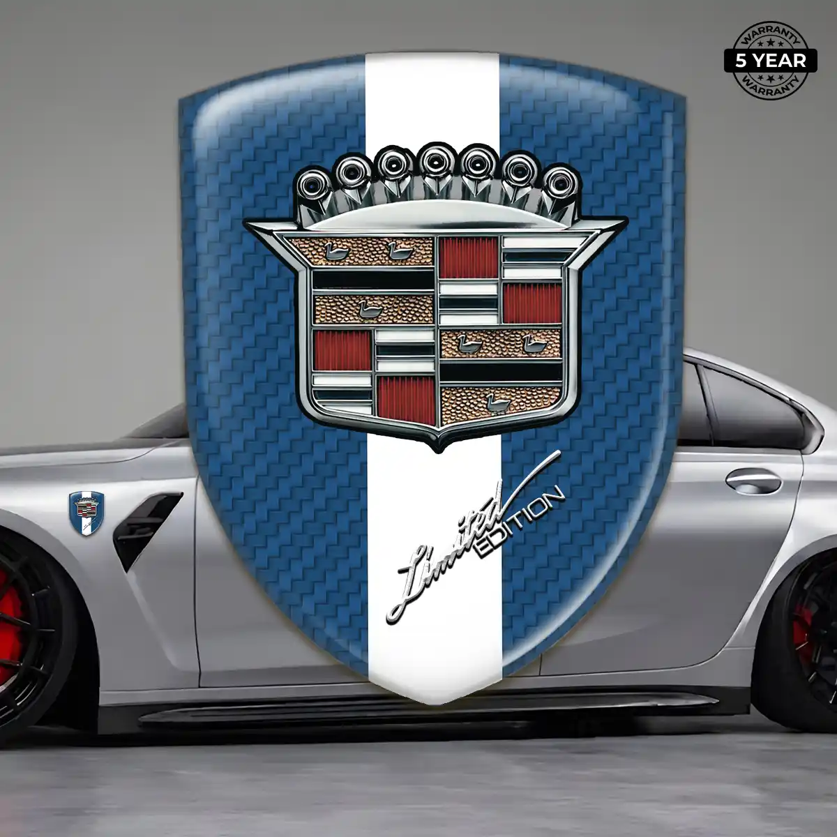 Cadillac Car Emblem Overlay Branded Line
