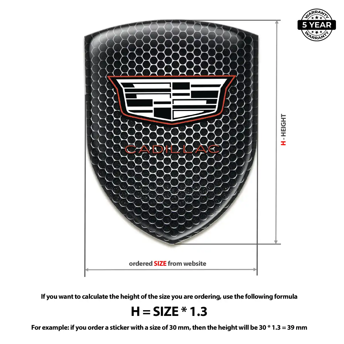 Cadillac Car Emblem Overlay Elite Finish