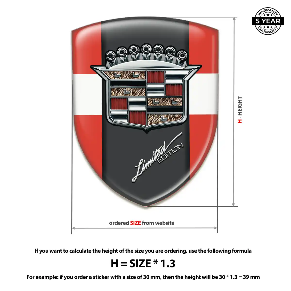 Cadillac Car Emblem Overlay Outer Style