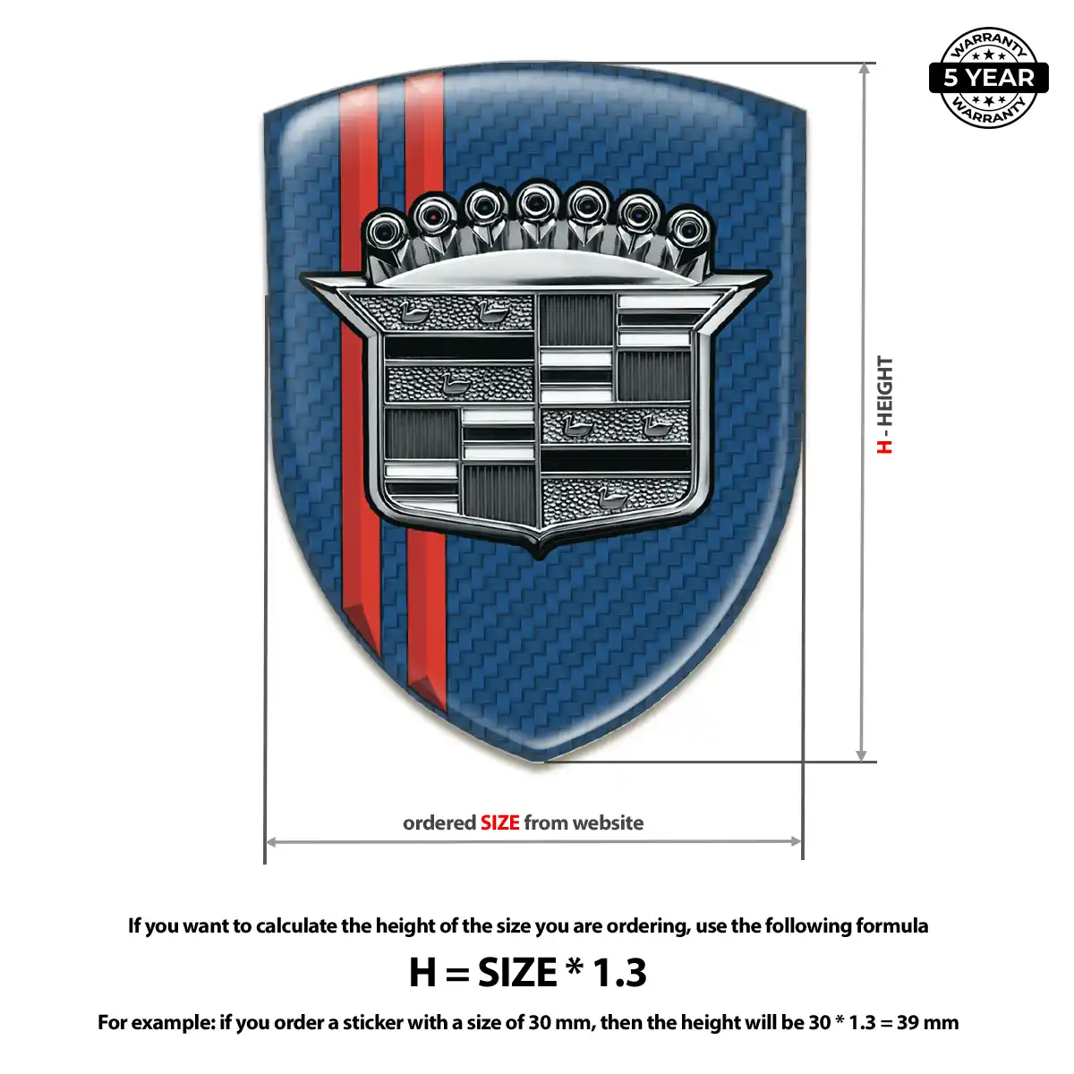 Cadillac Car Emblem Overlay Resin Luxe