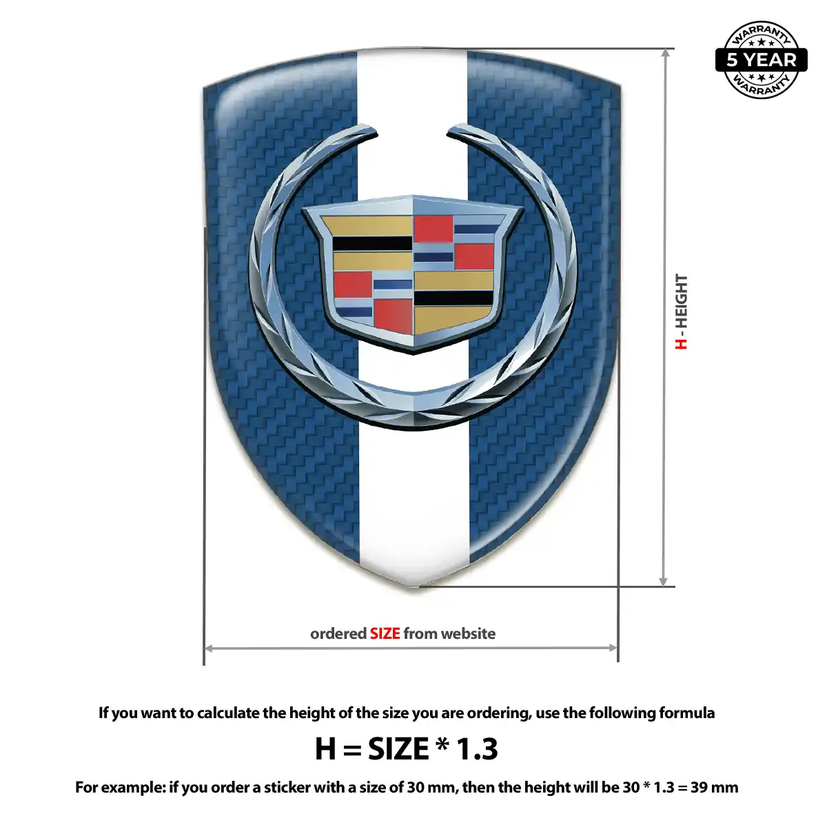 Cadillac Car Emblem Sticker Branded Line