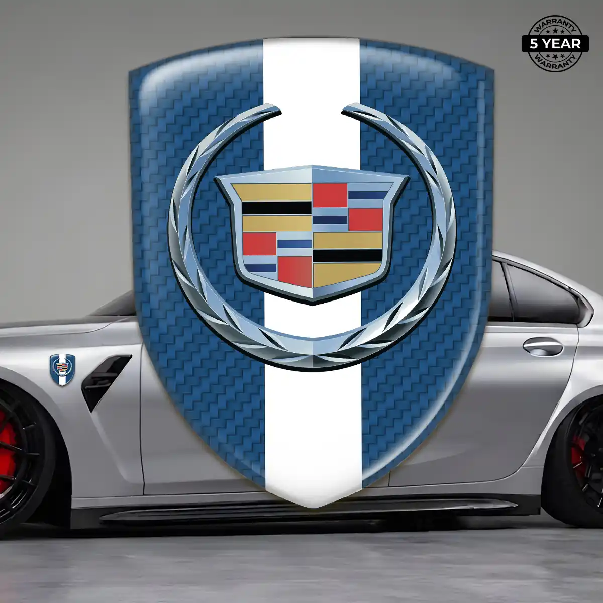 Cadillac Car Emblem Sticker Branded Line