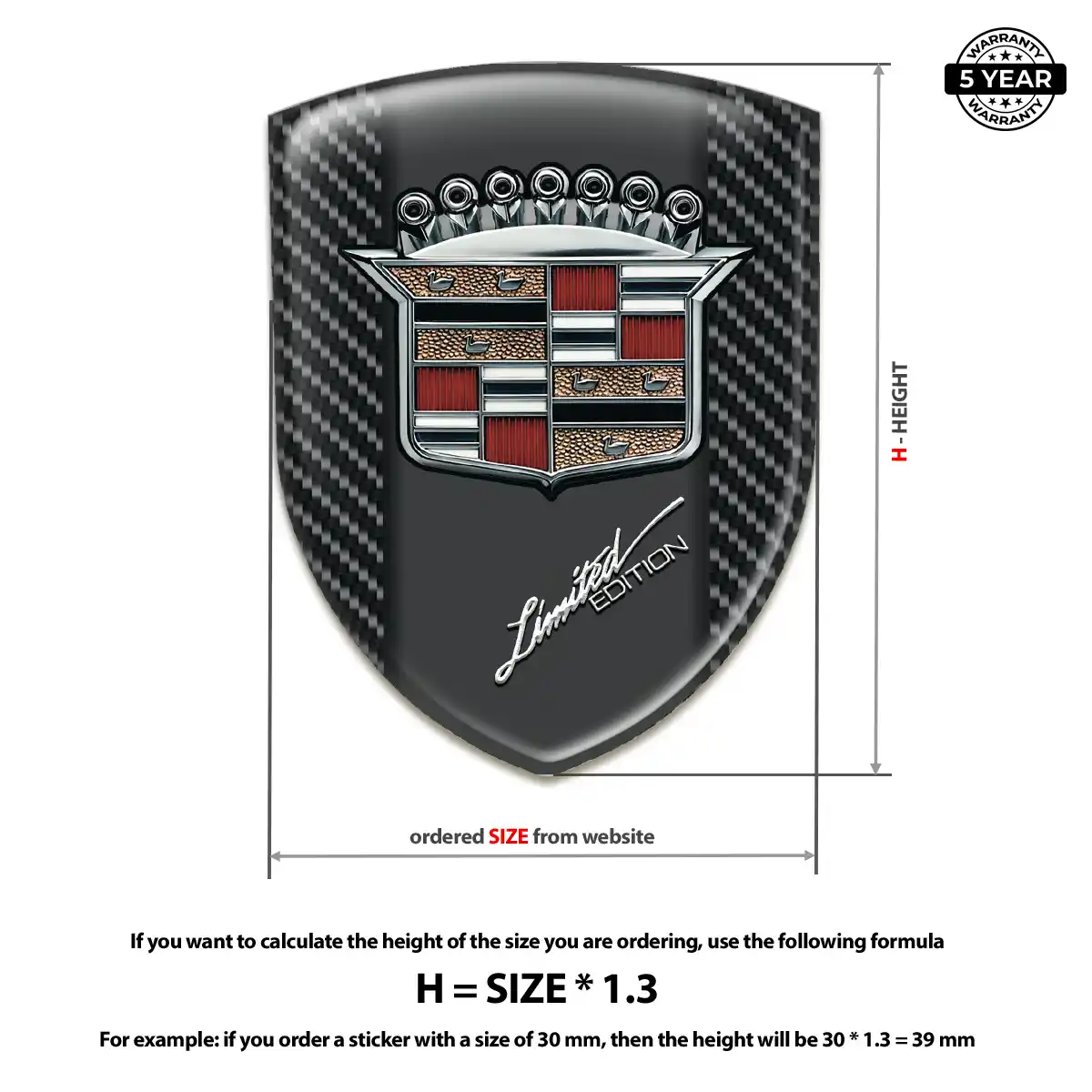Cadillac Car Emblem Sticker Cabin Style