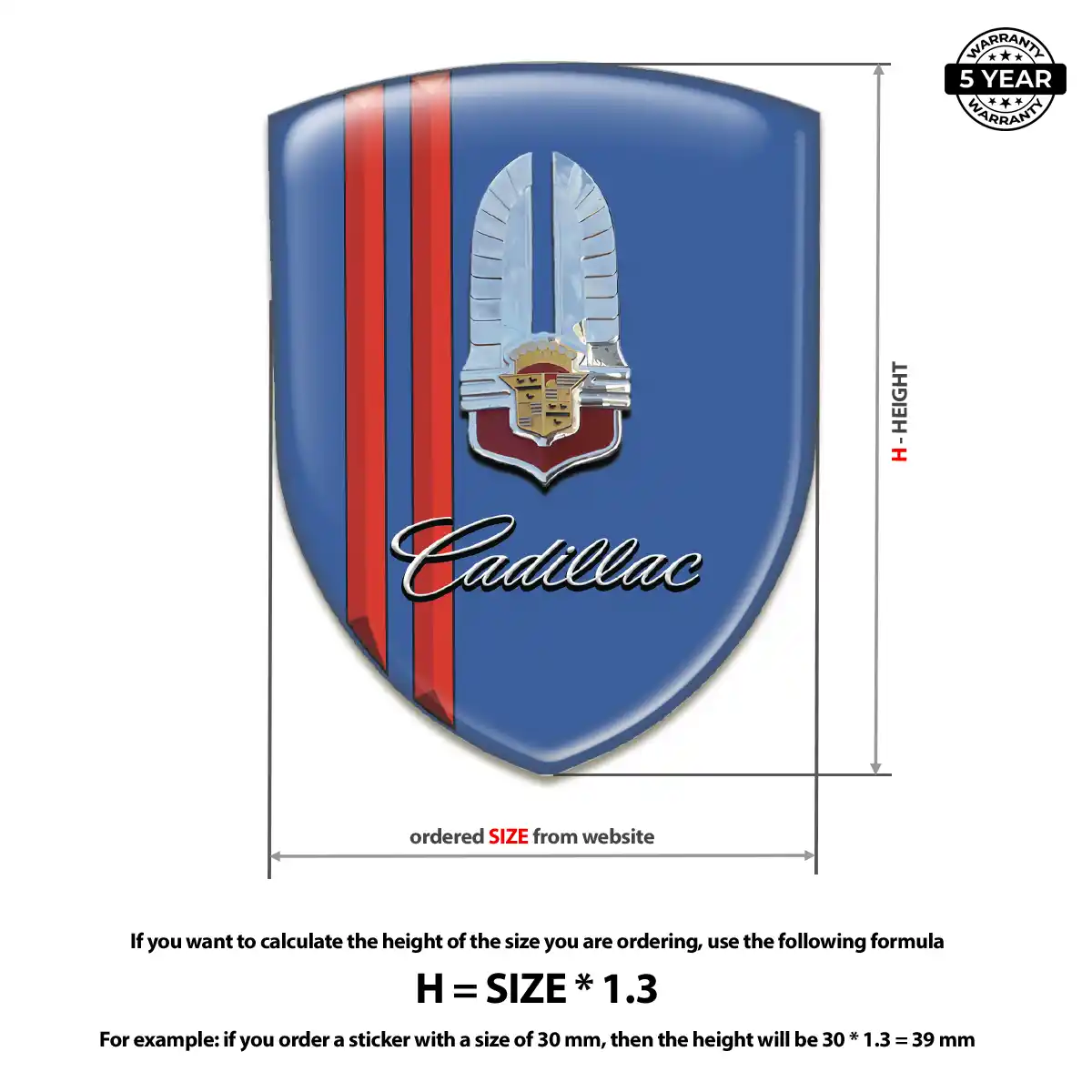 Cadillac Car Emblem Sticker Deluxe Edition