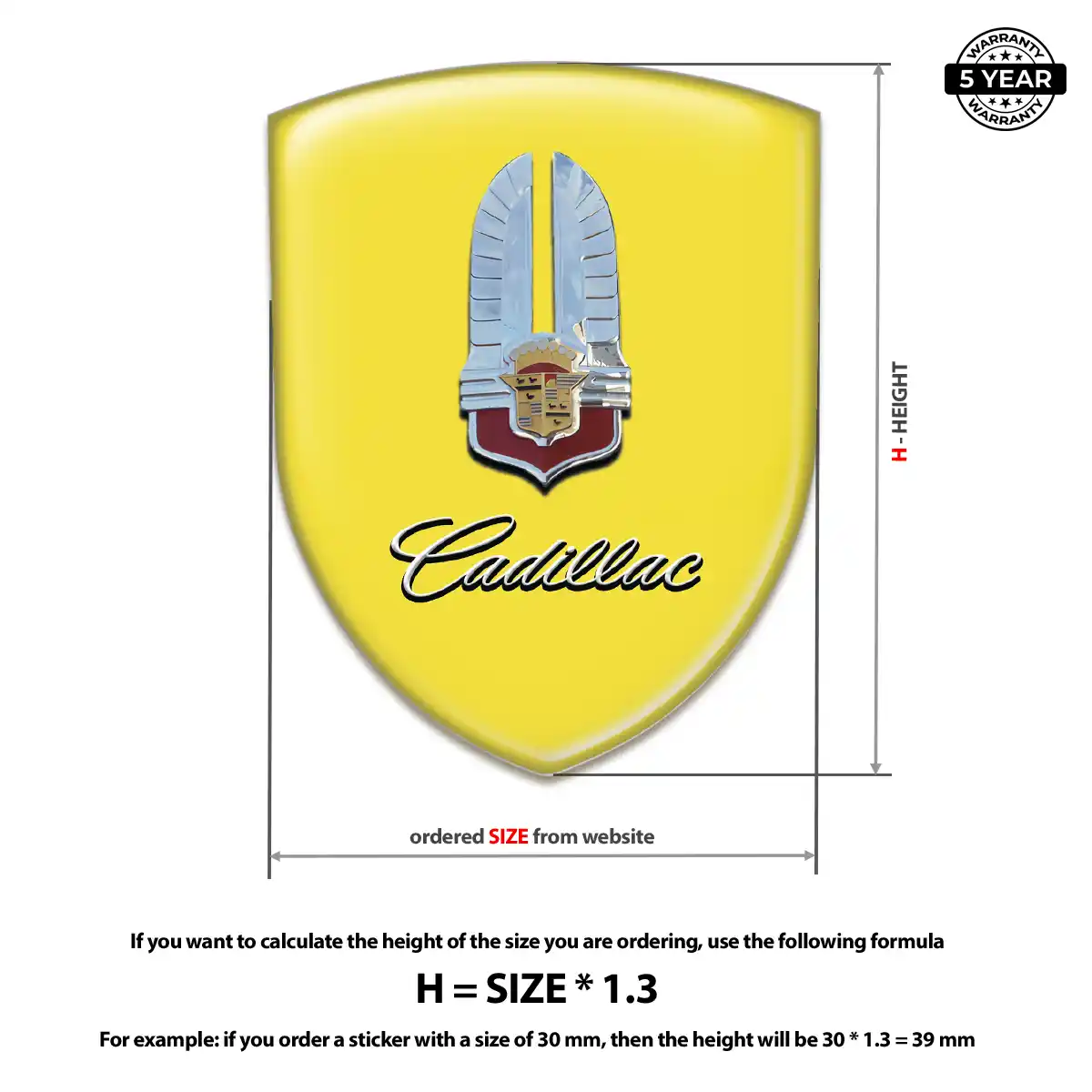 Cadillac Car Emblem Sticker Elite Edition