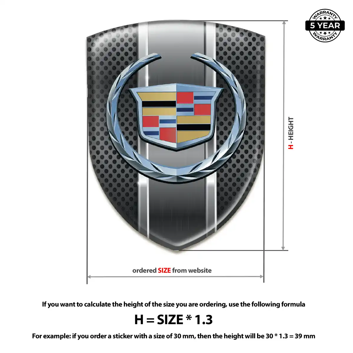 Cadillac Car Emblem Sticker Exclusive Series
