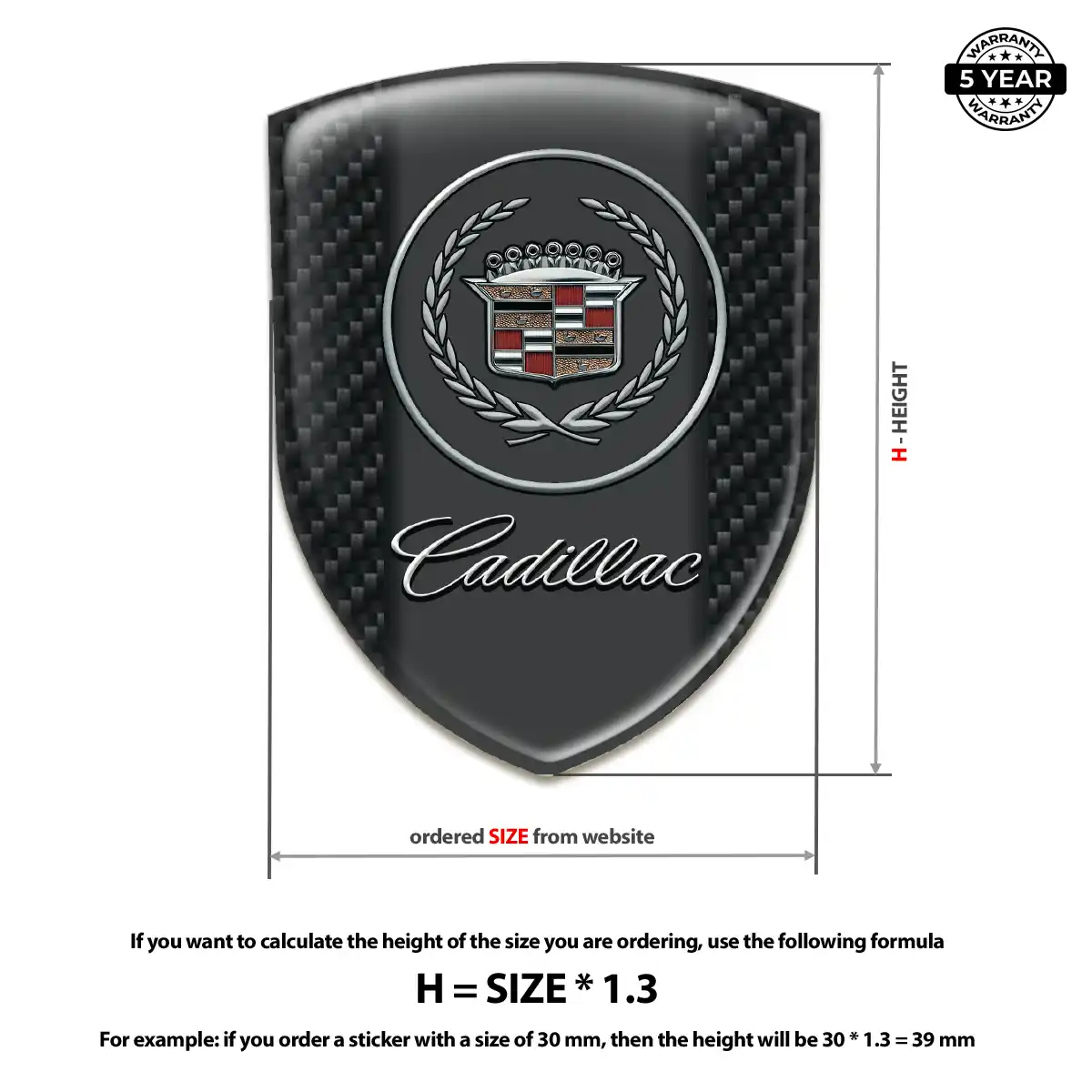 Cadillac Car Emblem Sticker Interior Elegance