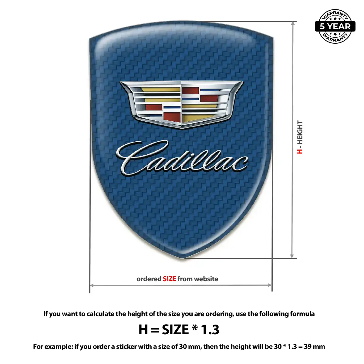 Cadillac Car Emblem Sticker Marked Edition